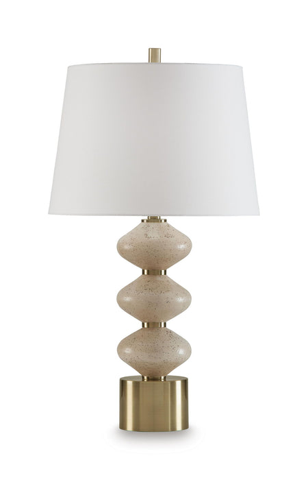Wardthrone - Poly Table Lamp - Beige / Gold Finish – Table Lamps by Signature Design by Ashley® at Furniture Wholesale Plus , Nashville furniture store