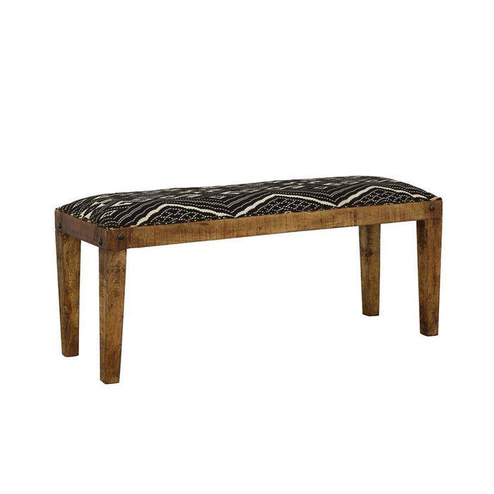 Lamont - Fabric Upholstered Accent Bench - Black And Natural - Premium Upholstered Benches from CoasterEssence - Just $269! Shop now at Furniture Wholesale Plus  We are the best furniture store in Nashville, Hendersonville, Goodlettsville, Madison, Antioch, Mount Juliet, Lebanon, Gallatin, Springfield, Murfreesboro, Franklin, Brentwood