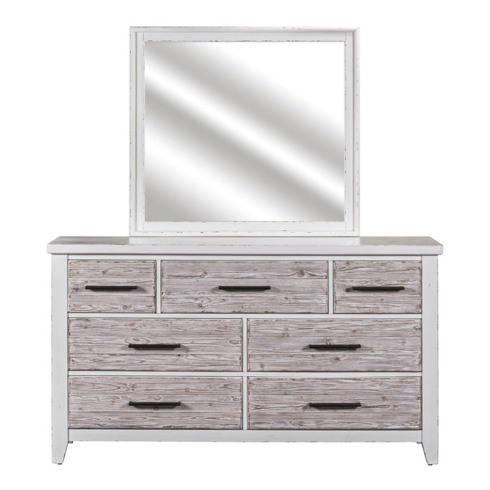 Backroads - Dresser & Mirror - Weathered White – Dresser & Mirror by Liberty Furniture at Furniture Wholesale Plus , Nashville furniture store