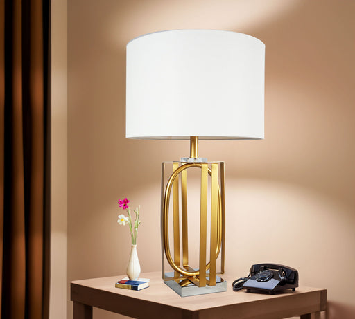 Table Lamp - Gold & White - Premium Table Lamps from Crown Mark - Just $109! Shop now at Furniture Wholesale Plus  We are the best furniture store in Nashville, Hendersonville, Goodlettsville, Madison, Antioch, Mount Juliet, Lebanon, Gallatin, Springfield, Murfreesboro, Franklin, Brentwood