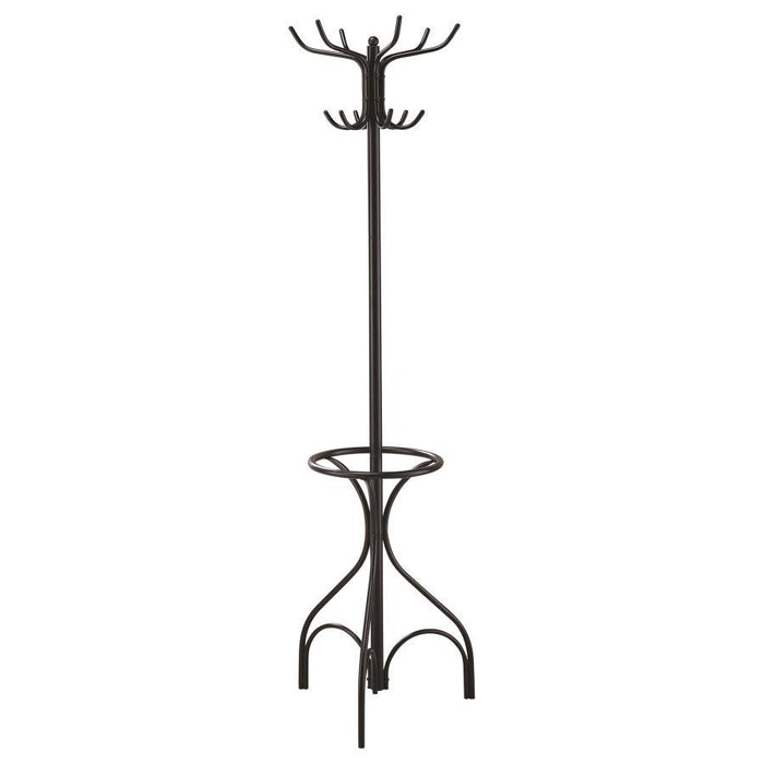 Kiefer - 12 Hook Freestanding Metal Coat Rack Hat Hanger - Black – Freestanding Coat Racks by CoasterEveryday at Furniture Wholesale Plus , Nashville furniture store