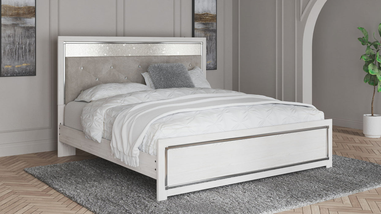 Altyra - King Panel Bed With Upholstered Headboard - White – Panel Beds by Signature Design by Ashley® at Furniture Wholesale Plus , Nashville furniture store