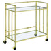 Cara - 2-tier Rectangular Glass Shelf Metal Bar Cart - Premium Bar Carts from CoasterEssence - Just $209! Shop now at Furniture Wholesale Plus  We are the best furniture store in Nashville, Hendersonville, Goodlettsville, Madison, Antioch, Mount Juliet, Lebanon, Gallatin, Springfield, Murfreesboro, Franklin, Brentwood