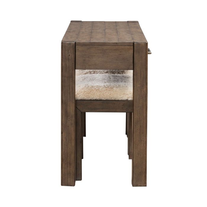 Broadmore - 3 Piece Table Set (1 Console Table 2 Console Stools) - Cobblestone Brown – 3 Piece Living Room Sets by Liberty Furniture at Furniture Wholesale Plus , Nashville furniture store