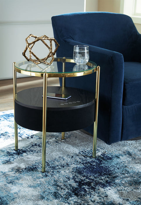 Nedman - Accent Table With Speaker - Black / Gold Finish – Accent Tables by Signature Design by Ashley® at Furniture Wholesale Plus , Nashville furniture store