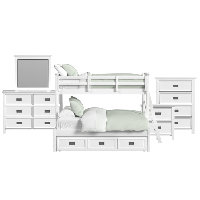 Hampton Kids - Bunk With Ladder And Trundle Bedroom Set – 3 Piece Bedroom Sets by Elements International at Furniture Wholesale Plus , Nashville furniture store