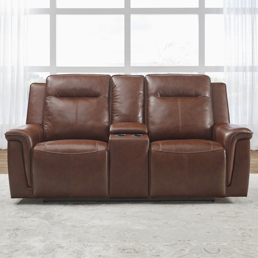 Avery - Loveseat With Console P2 - Cognac – Reclining Loveseats by Liberty Furniture at Furniture Wholesale Plus , Nashville furniture store
