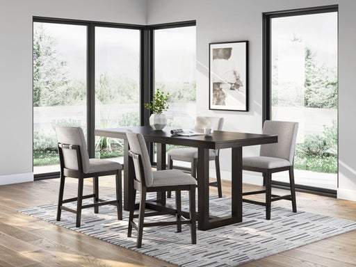 Neymorton - 5 Pc. - Rectangular Dining Room Counter Table, 4 Barstools - Dark Grayish Brown – 5 Piece Dining Room Sets by Signature Design by Ashley® at Furniture Wholesale Plus , Nashville furniture store