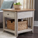 Farmhouse Reimagined - End Table With Basket - Antique White / Chestnut Tops – End Tables by Liberty Furniture at Furniture Wholesale Plus , Nashville furniture store