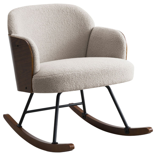 Paige - Boucle Upholstered Mid Back Rocking Chair - Premium Rocker Chairs from Coaster Fine Furniture - Just $319! Shop now at Furniture Wholesale Plus  We are the best furniture store in Nashville, Hendersonville, Goodlettsville, Madison, Antioch, Mount Juliet, Lebanon, Gallatin, Springfield, Murfreesboro, Franklin, Brentwood