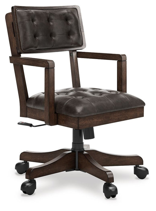Breckington - Dark Brown - Home Office Desk Chair - Premium Desk Chairs from Signature Design by Ashley® - Just $298! Shop now at Furniture Wholesale Plus  We are the best furniture store in Nashville, Hendersonville, Goodlettsville, Madison, Antioch, Mount Juliet, Lebanon, Gallatin, Springfield, Murfreesboro, Franklin, Brentwood