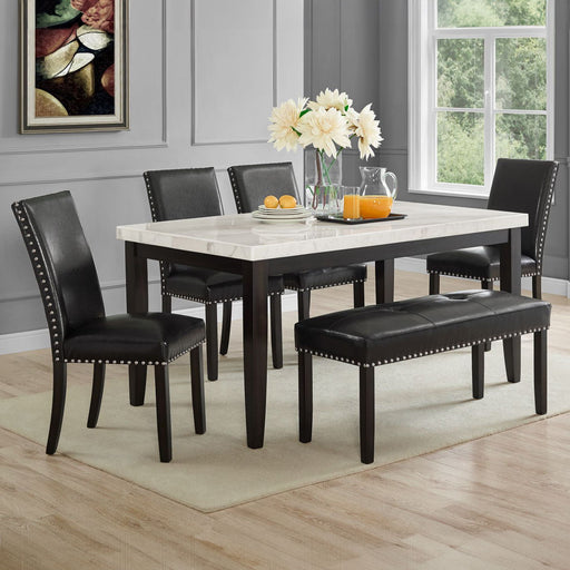 Heather - 6 Piece Dining Set - Black – 6 Piece Dining Room Sets by Steve Silver Furniture at Furniture Wholesale Plus , Nashville furniture store