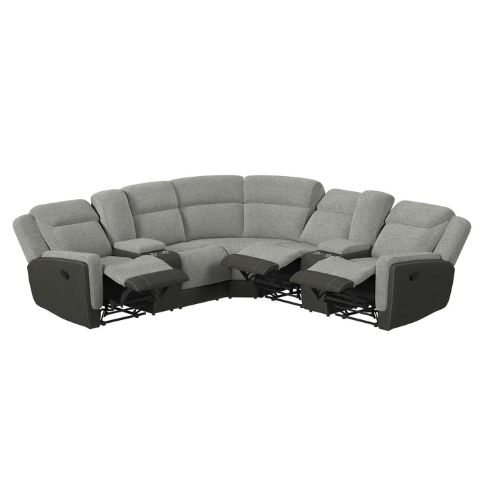 Hornet - 3 Piece Motion Sectional Set With Console And 2 Recliners – Reclining Sectionals by Elements International at Furniture Wholesale Plus , Nashville furniture store