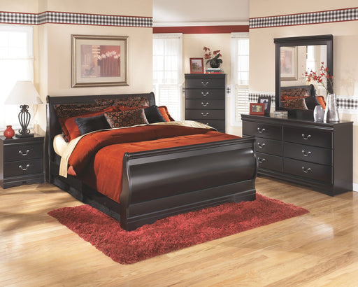 Huey Vineyard - Black - Two Drawer Night Stand - Premium Accent Nightstands from Signature Design by Ashley® - Just $158! Shop now at Furniture Wholesale Plus  We are the best furniture store in Nashville, Hendersonville, Goodlettsville, Madison, Antioch, Mount Juliet, Lebanon, Gallatin, Springfield, Murfreesboro, Franklin, Brentwood