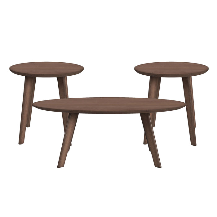 Theo - Three Pack Occasional Set With Coffee Table And 2 End Tables - Walnut – Table Sets by Elements International at Furniture Wholesale Plus , Nashville furniture store
