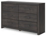 Hollivern - Six Drawer Dresser - Dark Gray – Dressers by Signature Design by Ashley® at Furniture Wholesale Plus , Nashville furniture store