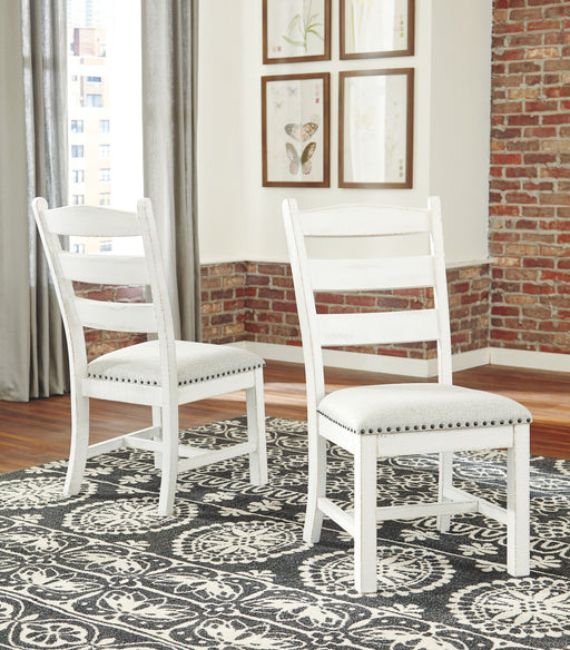 Valebeck - Dining UPH Side Chair (Set of 2) - Beige / White – Chair Sets by Signature Design by Ashley® at Furniture Wholesale Plus , Nashville furniture store