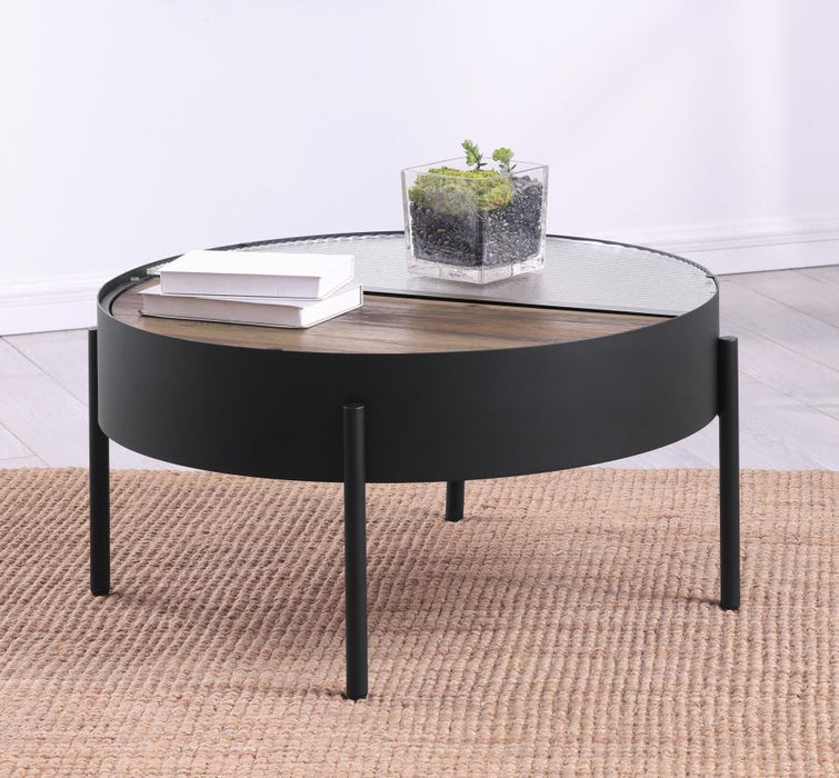 Ozella - Round Table With Hidden Storage Sandy – End Tables by Coaster Fine Furniture at Furniture Wholesale Plus , Nashville furniture store