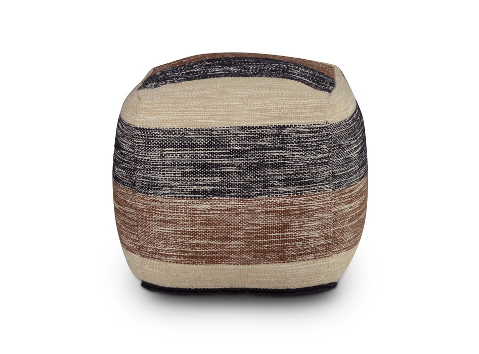 Jamal - Square Handwoven Woolen Pouf - Beige – Accent Poufs by Steve Silver Furniture at Furniture Wholesale Plus , Nashville furniture store