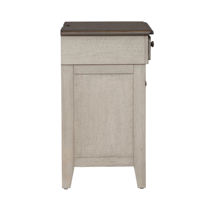 Ivy Hollow - 3 Drawer Nightstand With Charging Station - Weathered Linen / Dusty Taupe – Nightstands w/ Charging Stations by Liberty Furniture at Furniture Wholesale Plus , Nashville furniture store