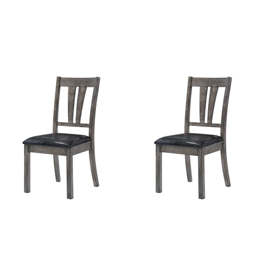 Nathan - Fan Back Chair With PU Seat (Set of 2) - Gray Oak – Chair Sets by Elements International at Furniture Wholesale Plus , Nashville furniture store