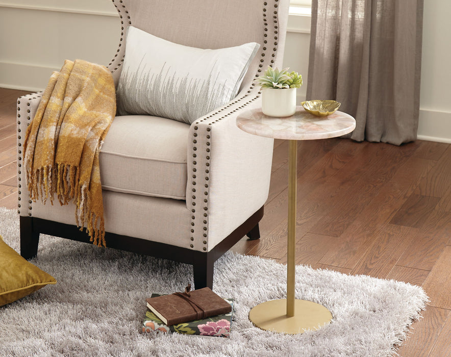 Rosie - Rose Quartz Top Chairside Table - Beige – Chair Side Tables by Steve Silver Furniture at Furniture Wholesale Plus , Nashville furniture store