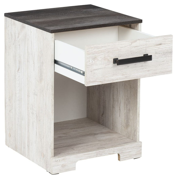 Shawburn - One Drawer Night Stand - Whitewash / Charcoal Gray – Accent Nightstands by Signature Design by Ashley® at Furniture Wholesale Plus , Nashville furniture store