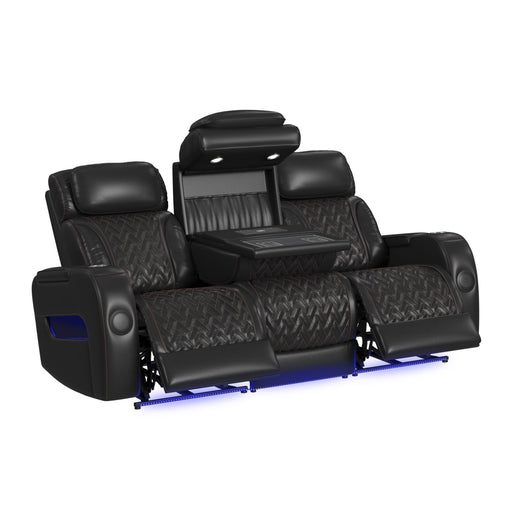 Prime Time - P3 Sofa With I Table, Reading Light, Heat, Massage, LED, And Speaker – Reclining Sofas by Elements International at Furniture Wholesale Plus , Nashville furniture store