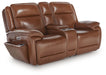Healy Pier - Power Reclining Loveseat With Console / Adj Headrest - Chocolate – Reclining Loveseats by Signature Design by Ashley® at Furniture Wholesale Plus , Nashville furniture store
