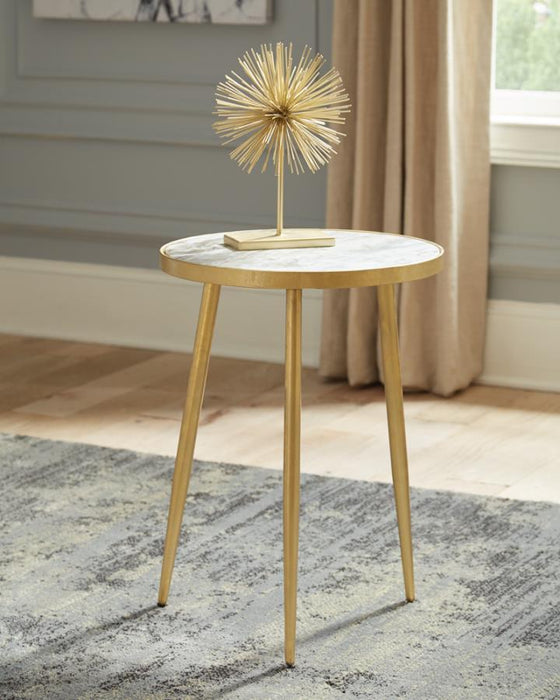 Acheson - Round Marble Top Side Table - White And Gold - Premium Side Tables from CoasterEveryday - Just $139! Shop now at Furniture Wholesale Plus  We are the best furniture store in Nashville, Hendersonville, Goodlettsville, Madison, Antioch, Mount Juliet, Lebanon, Gallatin, Springfield, Murfreesboro, Franklin, Brentwood