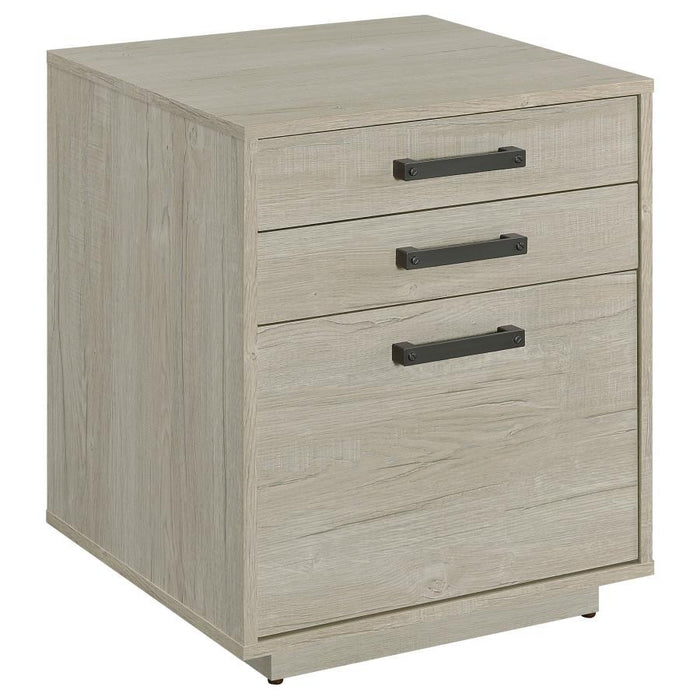 Loomis - 3-Drawer Home Office File Cabinet - Whitewashed Gray – Filing Cabinets by CoasterEssence at Furniture Wholesale Plus , Nashville furniture store
