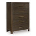 Radkin - Five Drawer Chest - Burnished Brown – Accent Chests by Signature Design by Ashley® at Furniture Wholesale Plus , Nashville furniture store