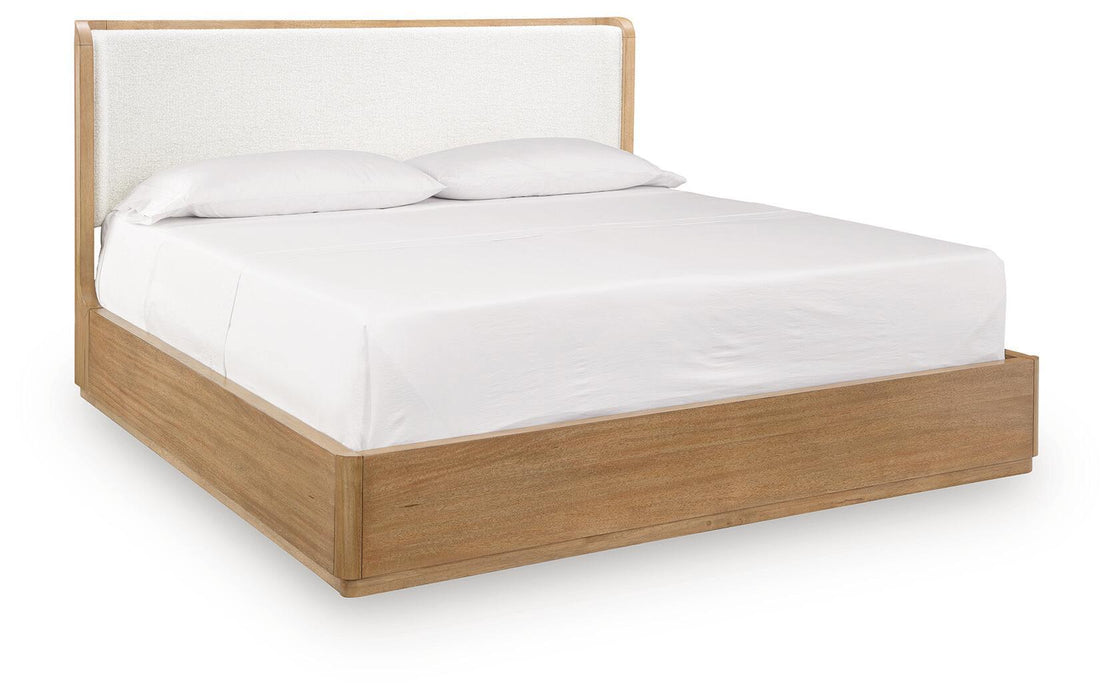 Pamaria - King Upholstered Bed - Light Brown – Upholstered Beds by Signature Design by Ashley® at Furniture Wholesale Plus , Nashville furniture store