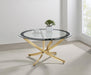 Brooke - Round Glass Top Coffee Table Metal Base – Coffee Tables by CoasterEssence at Furniture Wholesale Plus , Nashville furniture store