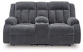 Observation - Double Reclining Power Loveseat With Console - Steel – Reclining Loveseats by Signature Design by Ashley® at Furniture Wholesale Plus , Nashville furniture store
