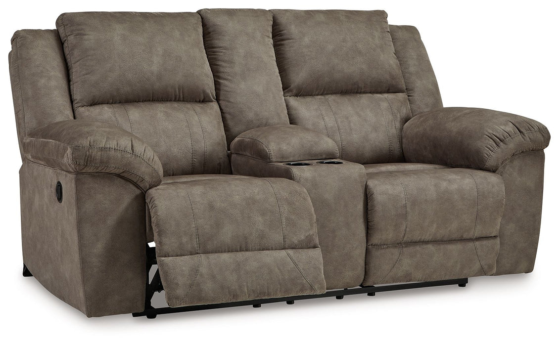 Laresview - Dbl Reclining Loveseat with Console - Fossil – Reclining Loveseats by Signature Design by Ashley® at Furniture Wholesale Plus , Nashville furniture store