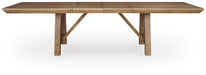 Ridgester - Rectangular Dining Room Extension Table - Light Brown – Dining Tables with Extensions by Benchcraft® at Furniture Wholesale Plus , Nashville furniture store