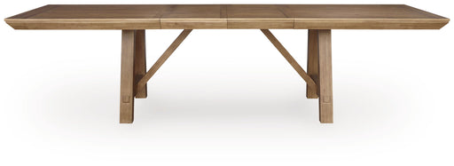 Ridgester - Rectangular Dining Room Extension Table - Light Brown – Dining Tables with Extensions by Benchcraft® at Furniture Wholesale Plus , Nashville furniture store