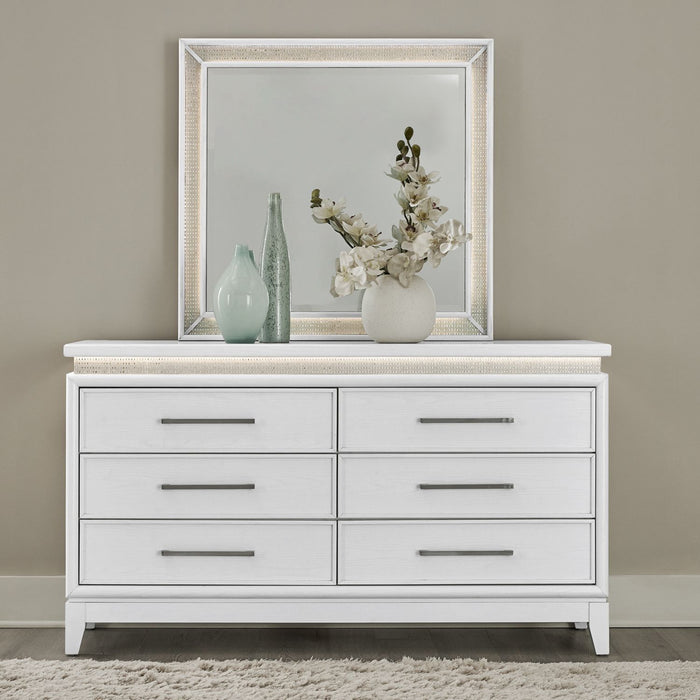 Reflections - 6 Drawer Dresser With Lights – Dresser & Mirror by Liberty Furniture at Furniture Wholesale Plus , Nashville furniture store