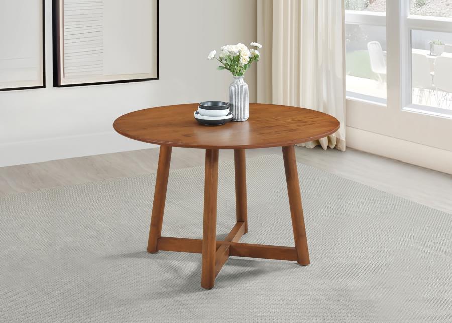 Dinah - Round Solid Wood Dining Table - Walnut – Dining Tables by CoasterEveryday at Furniture Wholesale Plus , Nashville furniture store