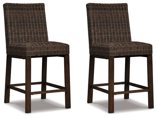 Paradise Trail - Medium Brown - Barstool (Set of 2) - Premium Stool Sets from Signature Design by Ashley® - Just $618! Shop now at Furniture Wholesale Plus  We are the best furniture store in Nashville, Hendersonville, Goodlettsville, Madison, Antioch, Mount Juliet, Lebanon, Gallatin, Springfield, Murfreesboro, Franklin, Brentwood