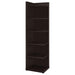 Alder - 6-Shelf Corner Bookcase - Cappuccino - Premium Standard Bookcases from CoasterEveryday - Just $209! Shop now at Furniture Wholesale Plus  We are the best furniture store in Nashville, Hendersonville, Goodlettsville, Madison, Antioch, Mount Juliet, Lebanon, Gallatin, Springfield, Murfreesboro, Franklin, Brentwood