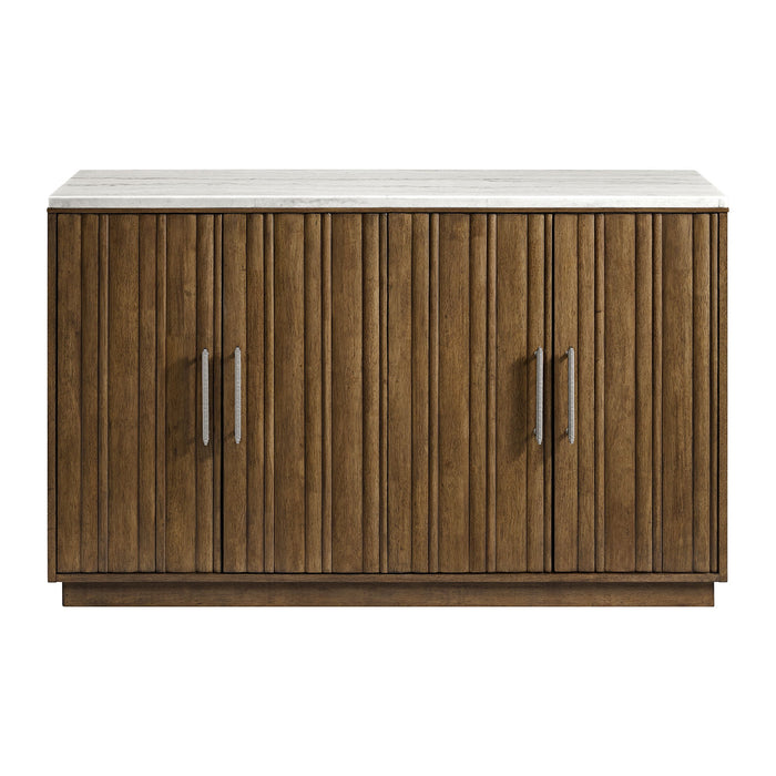 Carmela - Server With White Marble, Power And USBC - Brown – Servers by Elements International at Furniture Wholesale Plus , Nashville furniture store