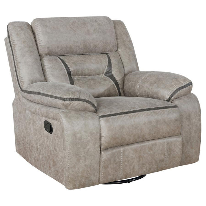 Greer - Upholstered Swivel Glider Recliner Chair - Premium Swivel Glider Chairs from CoasterEveryday - Just $549! Shop now at Furniture Wholesale Plus  We are the best furniture store in Nashville, Hendersonville, Goodlettsville, Madison, Antioch, Mount Juliet, Lebanon, Gallatin, Springfield, Murfreesboro, Franklin, Brentwood