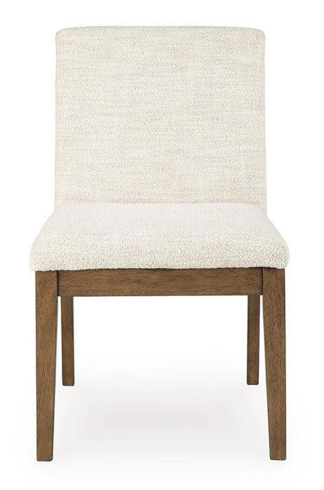 Marxmore - Dining Upholstered Side Chair (Set of 2) - Beige / Brown – Chair Sets by Benchcraft® at Furniture Wholesale Plus , Nashville furniture store