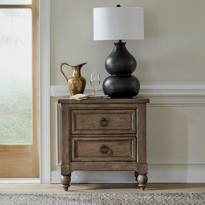 Americana Farmhouse - 2 Drawer Night Stand With Charging Station – Nightstands w/ Charging Stations by Liberty Furniture at Furniture Wholesale Plus , Nashville furniture store