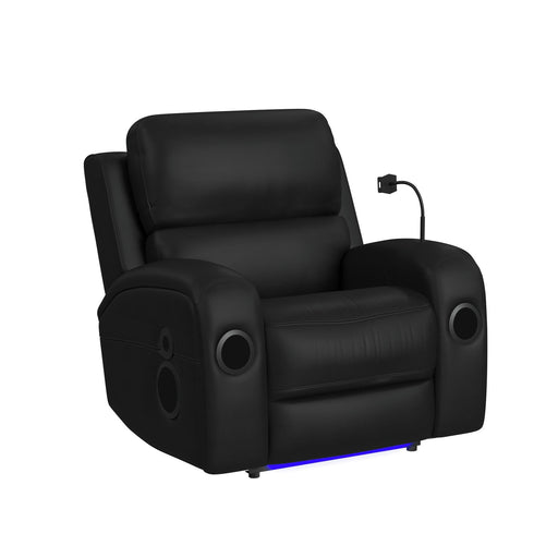 Euphora - P3 Power Glider Recliner With Heat Massage, Music, Ipad Holder With Wireless Charger, USB - Black – Glider Chairs by Elements International at Furniture Wholesale Plus , Nashville furniture store