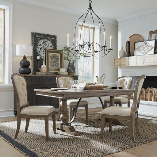 Americana Farmhouse - Dining Room Trestle Table Set – 5 Piece Dining Room Sets by Liberty Furniture at Furniture Wholesale Plus , Nashville furniture store
