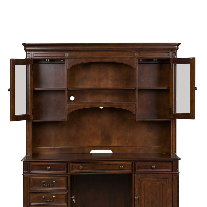 Brayton Manor - Jr Executive Credenza Hutch - Cognac – Hutches by Liberty Furniture at Furniture Wholesale Plus , Nashville furniture store