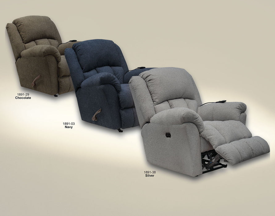 Blarney - Power Wall Hugger Recliner With Heat & Massage - Navy – Reclining Chairs by Catnapper at Furniture Wholesale Plus , Nashville furniture store